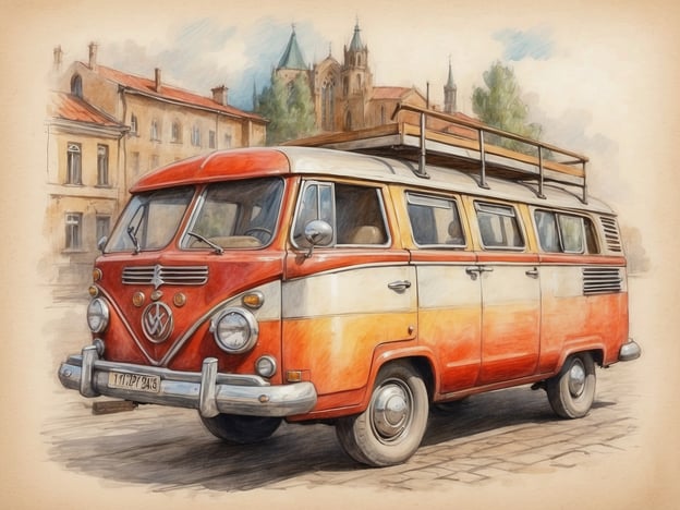 Auf dem Bild ist ein nostalgischer VW-Bus zu sehen, der vor einer städtischen Kulisse steht. 

In Bezug auf das litauische Erbe spielt der Erhalt und die Wertschätzung von Geschichte und Traditionen eine wichtige Rolle in der heutigen Gesellschaft. Solche Fahrzeuge erinnern an vergangene Zeiten und fördern ein Gefühl der Gemeinschaft und Identität. Sie stehen symbolisch für den Wandel und die Mobilität, die auch in der litauischen Kultur eine zentrale Rolle spielen. Die Beschäftigung mit historischen Objekten und Erbschaften trägt dazu bei, das kulturelle Bewusstsein zu stärken und die Verbindung zwischen Vergangenheit und Gegenwart zu vertiefen.