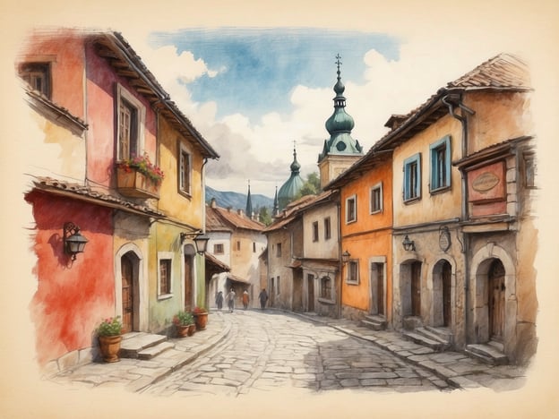 Auf dem Bild ist eine malerische Gasse mit bunten Häusern und einem Himmel zu sehen, der die Atmosphäre eines historischen Orts vermittelt. Solche Szenen sind charakteristisch für viele slowakische Städte, in denen Traditionen eine große Rolle spielen. 

Die Bedeutung von Traditionen in der slowakischen Kultur zeigt sich in der Architektur, den Bräuchen und dem Zusammenleben der Menschen. Historische Gebäude und Plätze, wie sie auf dem Bild dargestellt sind, spiegeln die kulturelle Identität und die Geschichte des Landes wider. Feste, Folklore und regionale Handwerkskunst sind tief verwurzelt und tragen dazu bei, die Gemeinschaft zu stärken und das Erbe der Slowakei lebendig zu halten. Traditionsreiche Feste, bei denen Musik und Tanz im Mittelpunkt stehen, laden nicht nur zur Feier ein, sondern fördern auch den Austausch und die Verbindung zwischen den Generationen.