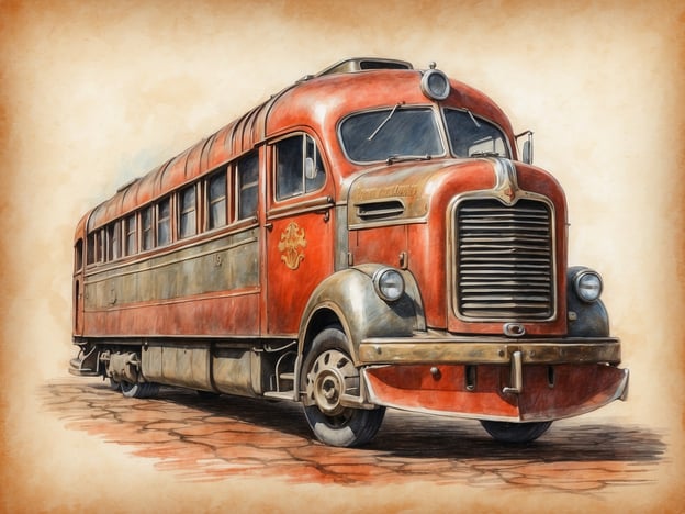 Auf dem Bild ist ein roter, nostalgischer Bus zu sehen. Während Burgen und Schlösser häufig Geschichten von Ritterkämpfen und königlichen Festen erzählen, hat auch dieser Bus eine eigene Geschichte, die von den Reisen und Begegnungen der Menschen zeugt, die in der goldenen Ära des Reisens unterwegs waren. So wie Burgen oft als Zeugen der Geschichte stehen, repräsentiert dieser Bus das mobile Leben und die Veränderungen, die der Verkehr im letzten Jahrhundert mit sich brachte. Er könnte Erinnerungen an aufregende Reisen, das Entdecken neuer Orte und das Zusammensein mit Freunden und Familie wecken – ganz gleich, ob in den schattigen Wäldern eines Schlossparks oder auf den staubigen Straßen zu einem neuen Abenteuer. 