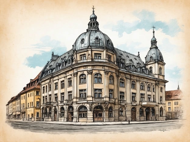 Auf dem Bild ist ein historisches Gebäude zu sehen, das architektonische Merkmale im Stil der Gründerzeit aufweist. Das verzierten Dach und die eleganten Fensterfronten verleihen dem Bauwerk einen imposanten Charakter. In der Geschichte von Liebstadt, einer Stadt, die für ihre gut erhaltenen historischen Gebäude bekannt ist, könnte ein solches Gebäude als ein Zentrum für Kultur und Handel gedient haben. Möglicherweise war es ein Ort des geselligen Beisammenseins oder ein beliebtes Ziel für Reisende und Einheimische. Das Bild vermittelt die Atmosphäre vergangener Zeiten und die Bedeutung von Architektur in der Stadtgeschichte.