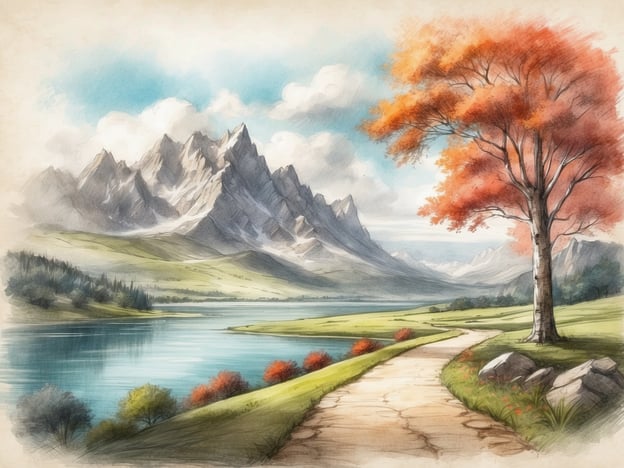 Auf dem Bild ist eine malerische Landschaft zu sehen. Im Vordergrund verläuft ein schmaler Weg entlang eines ruhigen Sees, umgeben von sanften Hügeln und bunten Bäumen, die im Herbstlaub leuchten. Im Hintergrund erheben sich majestätische Berge unter einem klaren, blauen Himmel mit einigen Wolken.

Diese Umgebung bietet zahlreiche Ausflugsmöglichkeiten, wie zum Beispiel:

1. **Wanderungen**: Es gibt viele Wanderwege, die durch die Hügel und Berge führen und atemberaubende Ausblicke bieten.
2. **Radfahren**: Die sanften Wege laden zu Fahrradtouren ein, ideal für Familien oder sportbegeisterte Besucher.
3. **Picknicks**: Die ruhige Atmosphäre am See ist perfekt für ein Picknick im Freien.
4. **Naturbeobachtung**: Die Vielfalt der Flora und Fauna in dieser Gegend macht sie zu einem großartigen Ort für Vogelbeobachtungen und das Entdecken lokaler Tiere.
5. **Fotografie**: Die beeindruckenden Landschaften bieten eine herrliche Kulisse für Fotografien, besonders bei Sonnenauf- und -untergang.

Insgesamt ist dies ein wunderbarer Ort für Naturliebhaber und Outdoor-Aktivitäten.