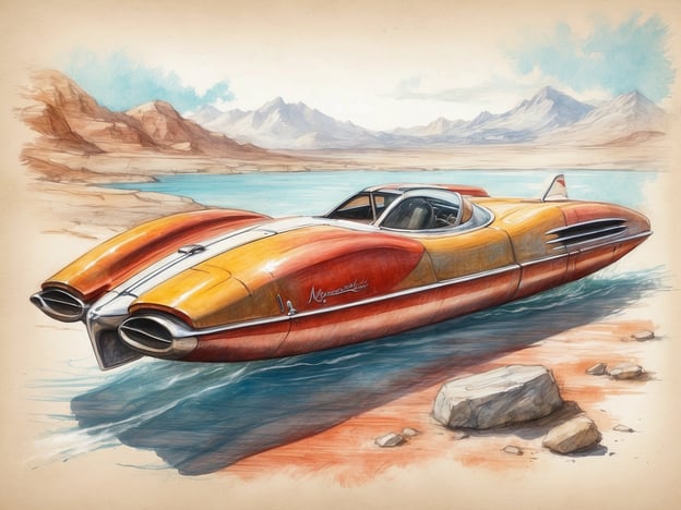 Auf dem Bild ist ein futuristisches Wasserfahrzeug zu sehen, das an einem Strand oder Ufer abgebildet ist. Es hat eine auffällige orange und weiße Farbgestaltung und beeindruckende, aerodynamische Konturen.

**Tipps für einen gelungenen Aufenthalt:**

1. **Vorbereitung**: Informiere dich im Voraus über die Umgebung, in der du das Wasserfahrzeug nutzen möchtest. Es ist wichtig, die Gewässer und deren Sicherheitsbestimmungen zu kennen.

2. **Sicherheitsausrüstung**: Stelle sicher, dass du alle notwendigen Sicherheitsvorkehrungen triffst, einschließlich Schwimmwesten und anderer Sicherheitsausrüstung.

3. **Erkundung**: Plane Zeit ein, um die Umgebung zu erkunden. Finde interessante Plätze in der Nähe, die du ansteuern kannst.

4. **Entspannung**: Gönne dir Pausen und genieße die ruhige Atmosphäre am Wasser. Es kann eine tolle Gelegenheit sein, die Natur zu genießen.

5. **Fotomöglichkeiten**: Halte die Kamera bereit! Die aus einer anderen Perspektive festgehaltenen Eindrücke können unvergesslich sein.

6. **Bewusstsein für die Umwelt**: Achte darauf, dass du umweltfreundlich handelst, indem du deinen Müll immer mitnimmst und die Natur respektierst.