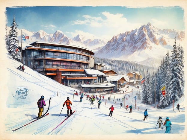 Auf dem Bild ist eine malerische Ski-Resort-Szene zu sehen, die von schneebedeckten Bergen umgeben ist. Menschen fahren Ski und genießen die winterliche Landschaft, während ein modernes Gebäude im Vordergrund steht.

Hier sind ein paar Tipps für einen gelungenen Skiurlaub in Deutschland:

1. **Die richtigen Skigebiete auswählen**: Deutschland bietet tolle Skigebiete wie Garmisch-Partenkirchen, Oberstdorf oder die Zugspitze. Informiere dich über die Pisten und die Schwierigkeitsgrade.

2. **Ausrüstung mieten oder kaufen**: Stelle sicher, dass deine Skiausrüstung gut passt. In vielen Skigebieten kannst du die gesamte Ausrüstung vor Ort mieten.

3. **Skikurse für Anfänger**: Wenn du neu im Skifahren bist, ist es empfehlenswert, einen Skikurs zu buchen. Professionelle Lehrer helfen dir, die Grundtechniken sicher zu erlernen.

4. **Wetterberichte checken**: Informiere dich über die aktuellen Wetterbedingungen und Schneeverhältnisse, um das Beste aus deinem Tag herauszuholen.

5. **Regionale Spezialitäten probieren**: Nach einem langen Tag auf der Piste solltest du die lokalen Gerichte genießen, wie zum Beispiel Kässpatzen oder Apfelstrudel.

6. **Entspannung nach dem Skifahren**: Viele Resorts bieten Wellnessbereiche an, die perfekt sind,