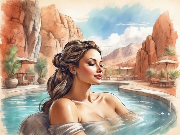 Auf dem Bild ist eine entspannte Frau im Wasser eines Pools zu sehen, umgeben von einer schönen Landschaft mit Bergen im Hintergrund. Das Setting erinnert an einen Wellnessbereich, in dem man sich entspannen und erholen kann. 

Diese Art von Freizeitangeboten umfasst typischerweise Massagen, Spa-Behandlungen und Erholungsbereiche, die für Körper und Geist wohltuend sind. Die idyllische Umgebung mit Palmen und Liegestühlen lädt dazu ein, die Seele baumeln zu lassen und die Natur zu genießen. Solche Orte sind ideal für eine Auszeit vom Alltag und bieten zahlreiche Möglichkeiten, um Stress abzubauen.