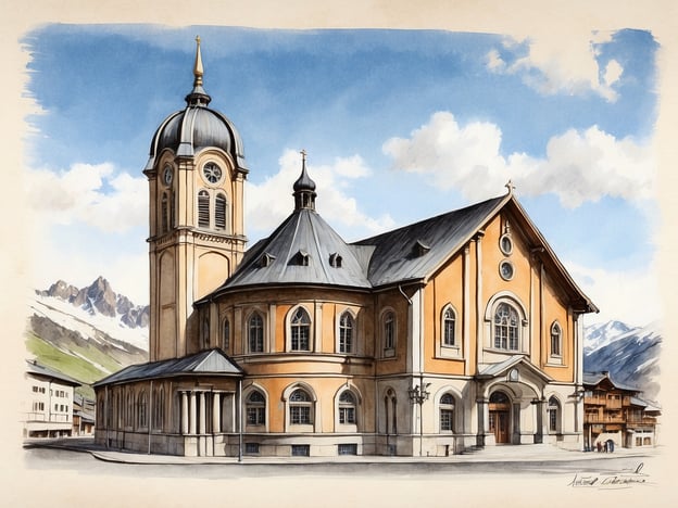 Auf dem Bild ist die reformierte Kirche in Andermatt zu sehen. Diese markante Sehenswürdigkeit zeichnet sich durch ihren barocken Baustil und den beeindruckenden Kirchturm aus. Die Kirche liegt malerisch eingebettet in die umliegenden Berge und ist ein beliebter Ort für Besucher, die die Geschichte und Kultur von Andermatt erleben möchten. Die Kombination aus Architektur und Alpenlandschaft macht sie zu einem besonderen Anziehungspunkt in der Region.