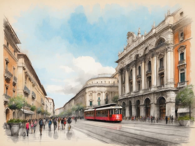 Auf dem Bild ist eine malerische Stadtansicht zu sehen, die eine Straße mit Fußgängern, eine Straßenbahn und elegante Gebäude darstellt. Die Szenerie wirkt lebhaft und einladend, mit blauem Himmel und teilweise bewölktem Wetter.

Die NH Hotels Collection Milano President ist ein modernes Hotel im Herzen von Mailand. Es bietet eine elegante Unterkunft mit zahlreichen Annehmlichkeiten, darunter geräumige Zimmer, ein erstklassiges Restaurant und Tagungsräume. Die zentrale Lage ermöglicht einfachen Zugang zu wichtigen Sehenswürdigkeiten wie dem Mailänder Dom und der Scala. Gäste können sich auf eine stilvolle Atmosphäre und erstklassigen Service freuen.