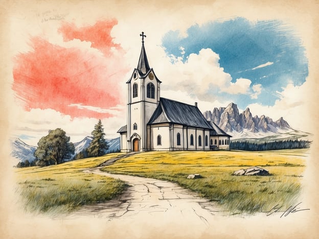 Auf dem Bild ist eine malerische Kirche zu sehen, die mit einer beeindruckenden Berglandschaft im Hintergrund gestaltet ist. In Madonna di Campiglio gibt es viele wunderschöne Sehenswürdigkeiten, darunter die Pfarrkirche von Madonna di Campiglio, die für ihre Architektur bekannt ist. Zudem ist die Umgebung von majestätischen Gipfeln wie den Brenta-Dolomiten geprägt, die häufig in der Region bewundert werden. Die idyllische Landschaft eignet sich hervorragend für Wanderungen und andere Outdoor-Aktivitäten.