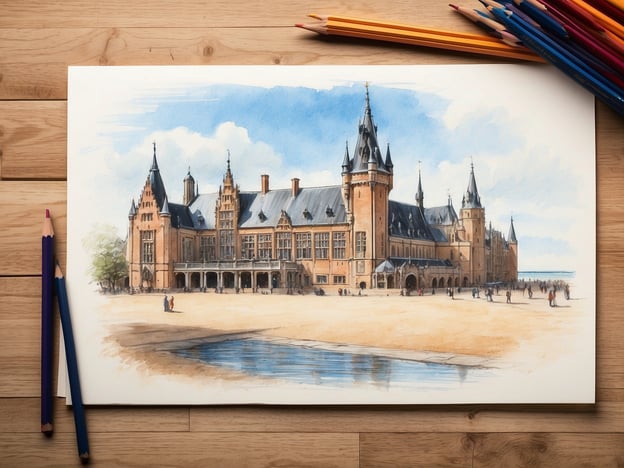 Auf dem Bild ist das „Binnenhof“ in Den Haag zu sehen. Es handelt sich um ein historisches Gebäudeensemble, das als Sitz der niederländischen Regierung dient. Der beeindruckende architektonische Stil und die malerische Umgebung machen es zu einer beliebten Sehenswürdigkeit. Das Binnenhof ist bekannt für seine schönen Innenhöfe und den Rittersaal.