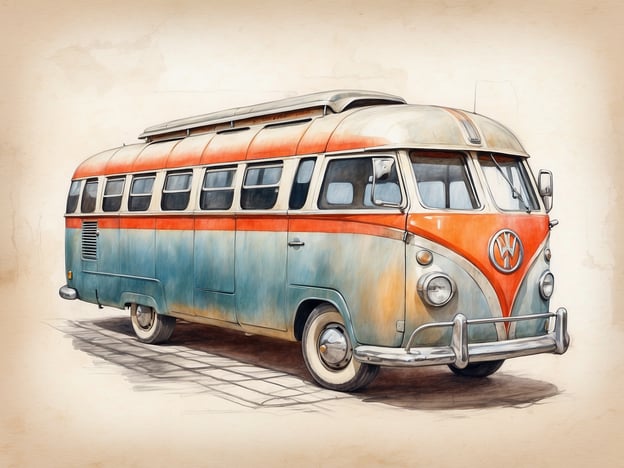 Auf dem Bild ist ein klassischer Volkswagen-Bus zu sehen, der in traditionellen Farben lackiert ist. Dieser Bus hat ein nostalgisches Design mit runden Formen und einem markanten VW-Emblem. Er könnte eine beliebte Wahl für Roadtrips oder als mobiler Schlafplatz sein. Wenn Sie im NH Hotels Graz City sind, könnten Sie in der Umgebung sicher einige interessante Ausflüge planen, eventuell sogar mit einem solchen Fahrzeug!