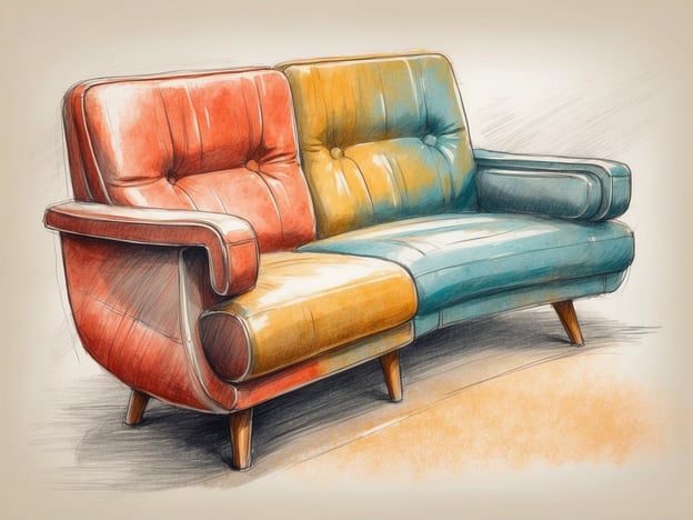 Auf dem Bild ist ein stilvoller, zwei-geteilter Sofa zu sehen, das in warmen Farben gestaltet ist. Die linke Seite ist in einem kräftigen Rotton gehalten, während die rechte Seite in einem angenehmen Blau erstrahlt. Dieser Kontrast verleiht dem Sofa ein modernes und ansprechendes Aussehen.

Das Sofa bietet hohen Komfort durch seine gepolsterten Rückenkissen und die weichen Armlehnen, die zum Entspannen und Verweilen einladen. Die geschwungenen Linien und die schrägen Füße des Sofas unterstreichen das stilvolle Design und bringen eine gewisse Eleganz in jeden Raum. Ideal für gesellige Abende oder um einfach die Beine hochzulegen und zu entspannen.