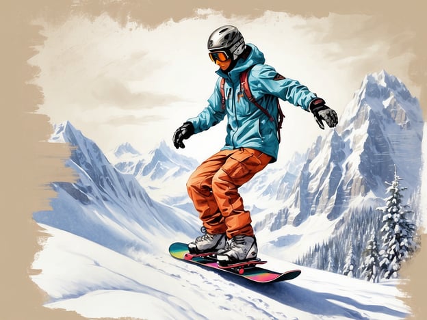 Auf dem Bild ist ein Snowboarder zu sehen, der eine schneebedeckte Berglandschaft hinunterfährt. Er trägt eine Schutzbrille, einen Helm und eine auffällige Winterjacke samt Snowboardausrüstung. 

Beliebte Snowboard-Marken für Anfänger sind zum Beispiel:

1. **Burton** – Bietet eine breite Palette an Snowboards und Equipment für Einsteiger.
2. **K2** – Bekannt für seine benutzerfreundlichen Boards, die sich gut für Anfänger eignen.
3. **Ride** – Stellt Modelle her, die einfach zu fahren sind und schönen Fahrspaß bieten.
4. **Salomon** – Bietet auch Anfängerboards, die Stabilität und Kontrolle unterstützen.
5. **GNU** – Bekannt für innovative Designs und benutzerfreundliche Boards.

Diese Marken bieten gute Optionen für einen erfolgreichen Einstieg ins Snowboarden!