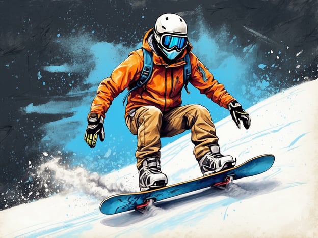 Auf dem Bild ist ein Snowboarder zu sehen, der im Pulverschnee fährt. Für das Snowboarden im Pulverschnee sind einige Grundlagen wichtig:

1. **Körperhaltung**: Der Snowboarder hat eine leicht gebeugte Haltung, was wichtig ist, um das Gleichgewicht zu halten und auf dem weichen Schnee gut zu fahren.

2. **Gewichtsverlagerung**: Das Gewicht sollte gleichmäßig verteilt sein, etwa zur Mitte des Boards, um besser zu steuern und Einsinken zu vermeiden.

3. **Kurven fahren**: Weiche, breite Turns sind ideal im Pulverschnee, um die Geschwindigkeit zu kontrollieren und die Stabilität zu erhöhen.

4. **Sanfterer Fahrstil**: Schnelle Bewegungen können zu Stürzen führen; sanftes Surfen durch den Schnee hilft, die Kontrolle zu behalten.

5. **Ausrüstung**: Die Auswahl der richtigen Bindungen und des Boards ist wichtig, um im Pulverschnee optimale Fahrbedingungen zu haben.

Solche Techniken machen das Snowboarden im Pulverschnee zu einem besonderen Erlebnis!