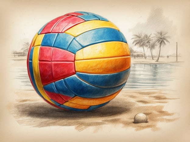 Auf dem Bild ist ein bunter Volleyball zu sehen, der am Strand liegt. Diese Umgebung bietet viele Aktivitäten und Unterhaltungsmöglichkeiten. Man könnte eine Partie Beachvolleyball spielen, sich im Sand entspannen oder ein Picknick am Meer machen. Außerdem laden die Palmen im Hintergrund dazu ein, unter ihrem Schatten zu relaxen oder einfach die Sonne zu genießen. Auch Wassersportarten wie Schwimmen oder Stand-Up-Paddling könnten eine spannende Option sein.