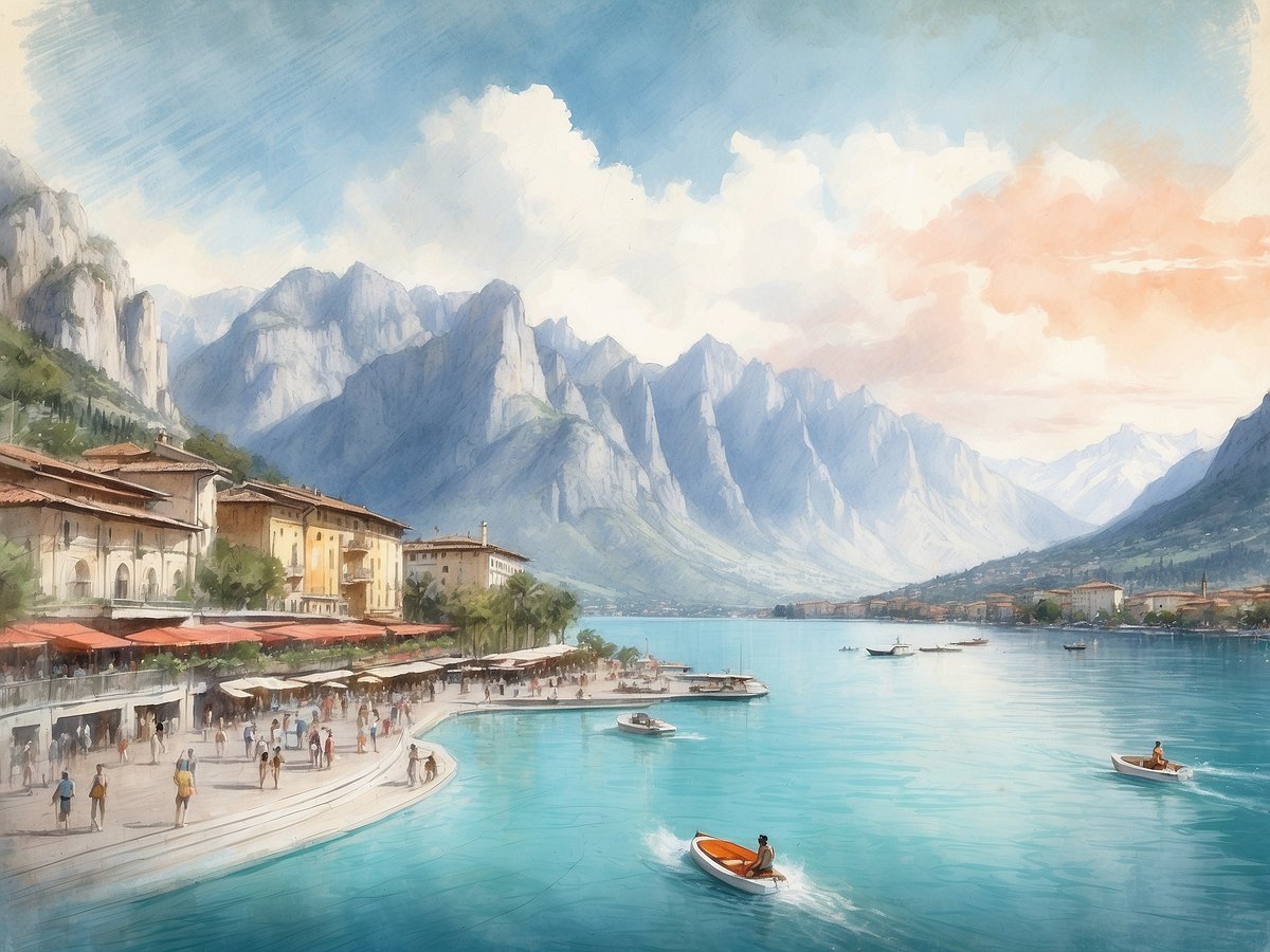 Riva del Garda am Gardasee: Beliebt bei Windsurfern und Seglern - mit beeindruckender Bergkulisse