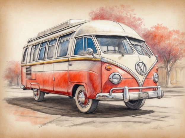 Auf dem Bild ist ein nostalgischer VW-Bus zu sehen, der rot und weiß lackiert ist. Dieser Autobus könnte gut für verschiedene Aktivitäten und Einrichtungen genutzt werden, wie zum Beispiel:

1. **Camping**: Ideal für einen Campingausflug, da er genügend Platz für Gepäck und Ausrüstung bietet.
2. **Roadtrip**: Perfekt für einen längeren Roadtrip mit Freunden oder Familie, um verschiedene Orte zu erkunden.
3. **Festival**: Eignet sich als fahrender Unterschlupf bei Musikfestivals oder anderen Veranstaltungen.
4. **Food Truck**: Könnte als mobiler Imbisswagen umgebaut werden, um leckere Snacks anzubieten.

Zusammengefasst bietet dieser VW-Bus viele Möglichkeiten für Abenteuer und kreative Unternehmungen.