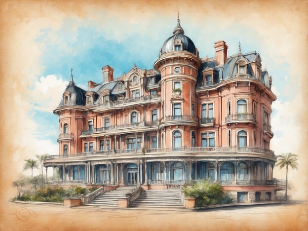 Auf dem Bild ist ein historisches, prachtvolles Gebäude zu sehen, das an die Architektur des Grand Brighton Hotels erinnert. Das Grand Brighton wurde ursprünglich 1864 eröffnet und ist ein Beispiel für viktorianische Pracht. Es war als luxuriöses Hotel konzipiert, das Gäste aus aller Welt anzog. Mit seiner markanten Fassade, großen Fenstern und eleganten Türmchen vermittelt das Gebäude ein Gefühl von Geschichte und Eleganz. Das Hotel spielte eine wichtige Rolle in der Geschichte von Brighton und ist bis heute ein beliebtes Ziel für Touristen, die die Küstenstadt besuchen. Das Bild fängt die beeindruckende Architektur und die historische Atmosphäre perfekt ein.