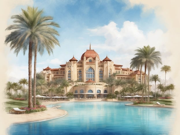 Das Bild zeigt eine beeindruckende Architektur, die an das Biltmore Hotel Villas in Dubai erinnert. Dieses Hotel liegt in der luxuriösen Umgebung von Dubai, einer Stadt bekannt für ihre opulente Lebensweise und beeindruckende Bauwerke.

Die Biltmore Hotel Villas sind Teil eines gehobenen Resorts und bieten einen exquisiten Blick auf das Wasser, umgeben von tropischen Pflanzen und Palmen. Die Gestaltung kombiniert Elemente der arabischen Architektur mit modernen Annehmlichkeiten, was typisch für die vielen Luxushotels in Dubai ist.

Die Lage ist strategisch günstig, in der Nähe von bedeutenden Sehenswürdigkeiten und Einkaufsmöglichkeiten, die Dubai zu einem beliebten Reiseziel machen. Das Hotel ist vor allem für seinen exzellenten Service und die exquisite Ausstattung bekannt und zieht sowohl Touristen als auch Geschäftsreisende an.