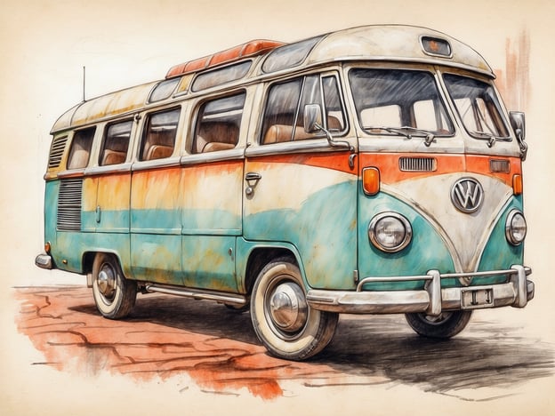 Auf dem Bild ist ein Volkswagen-Bus zu sehen, der in einem nostalgischen und bunten Design gehalten ist. Diese Art von Fahrzeug bietet sich hervorragend für verschiedene Veranstaltungsmöglichkeiten an, wie zum Beispiel:

1. **Roadtrips**: Ideal für Ausflüge mit Freunden oder Familie, um verschiedene Orte zu erkunden.
2. **Camping-Events**: Perfekt ausgestattet für Übernachtungen im Freien und gemütliche Abende am Lagerfeuer.
3. **Hochzeiten oder Feiern**: Kann als einzigartiger Transport oder sogar als Fotokabine dienen.
4. **Märkte oder Festivals**: Verwendung als mobiler Verkaufsstand für Speisen und Getränke oder als Promotion-Fahrzeug.
5. **Fotografie-Events**: Attraktive Kulisse für Fotoshootings oder kreative Projekte. 

Die Möglichkeiten sind vielfältig und bieten viel Raum für Spaß und Kreativität!