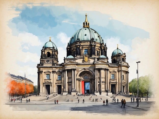 Auf dem Bild ist die Berliner Dom zu sehen, eine der beeindruckendsten Sehenswürdigkeiten entlang der Spree. Die Kuppel und die prachtvolle Fassade des Doms sind markante Merkmale, die ihn zu einem wichtigen Teil des Berliner Stadtbilds machen. In der Nähe finden sich weitere bedeutende Orte wie das Pergamonmuseum, die Museumsinsel und die East Side Gallery, die alle entlang des Spreeufers liegen.