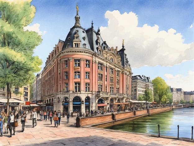 Auf dem Bild sind die Alsterarkaden in Hamburg zu sehen, ein bedeutendes architektonisches Bauwerk, das am Binnenalster liegt. Diese eindrucksvollen Arkaden wurden im 19. Jahrhundert im Stil der Neorenaissance erbaut und sind bekannt für ihre eleganten Fassaden und die charmante Atmosphäre. Viele Menschen schlendern entlang der Promenade, genießen die Cafés und Restaurants, die sich dort befinden, und das malerische Ambiente am Wasser. Die Alsterarkaden sind nicht nur ein beliebter Treffpunkt für die Hamburger, sondern auch eine Touristenattraktion, die die Verbindung von Architektur, Geschichte und der natürlichen Schönheit der Alster verkörpert.