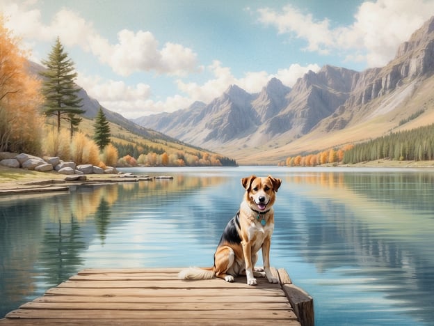 Auf dem Bild ist ein Hund zu sehen, der auf einem Holzsteg vor einem malerischen See sitzt, umgeben von Bergen und buntem Herbstlaub. Dies erinnert an einige der besten Seen für einen Urlaub mit Hund. Zum Beispiel:

1. **Bodensee**: Ideal für lange Spaziergänge und Wasseraktivitäten.
2. **Schluchsee**: Eine hundefreundliche Umgebung mit Wanderwegen und Bademöglichkeiten.
3. **Tegernsee**: Wunderschöne Landschaften, die sowohl für Mensch als auch für Tier attraktiv sind.

Solche Orte bieten eine tolle Kulisse für einen entspannten Urlaub mit dem vierbeinigen Freund.