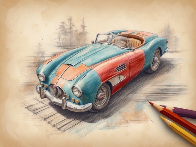 Auf dem Bild ist ein gezeichnetes Oldtimer-Auto zu sehen, das in einem auffälligen Farbdesign aus Blau und Rot gehalten ist. Es hat eine offene Karosserie und ist stilvoll inszeniert.

**Tipps für die Rückreise und Wiederankunft:**

1. **Frühzeitig planen:** Machen Sie sich rechtzeitig Gedanken über Ihre Rückreise, um stressige Situationen zu vermeiden.
2. **Reisedokumente überprüfen:** Stellen Sie sicher, dass Sie alle nötigen Dokumente (Zugtickets, Reisepass, etc.) bereit haben.
3. **Transportmittel buchen:** Prüfen Sie die Verfügbarkeit von Verkehrsmitteln im Voraus, um mögliche Engpässe zu umgehen.
4. **Gesundheit und Sicherheit:** Achten Sie während der Reise auf Hygiene und Sicherheit, besonders in öffentlichen Verkehrsmitteln.
5. **Entspannt ankommen:** Planen Sie etwas Zeit nach der Ankunft ein, um sich zu akklimatisieren und eventuell anfallende Erledigungen gelassen anzugehen.