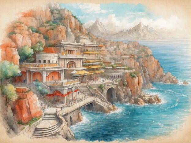 Auf dem Bild ist eine malerische Küstenlandschaft mit einem abgelegenen Ort zu sehen, der in eine Klippe gebaut ist. Die Architektur wirkt historisch und könnte an mediterrane oder asiatische Baustile erinnern. Die gehobene Anordnung der Gebäude mit Terrassen, die über dem Meer erheben, schafft eine bezaubernde Atmosphäre.

Basierend auf Erfahrungen und Bewertungen von Passagieren könnte man sagen, dass solche Orte oft als romantische Rückzugsorte geschätzt werden. Besucher loben häufig die atemberaubende Aussicht auf das Meer und die ruhige Umgebung, ideal für Entspannung und Erholung. Restaurants und Cafés in der Nähe bieten lokale Spezialitäten an, die von vielen als kulinarische Highlights genannt werden. 

Reisende berichten oft von der Möglichkeit, die umliegende Natur zu erkunden, sei es durch Wanderungen entlang der Küste oder Bootsfahrten. Insgesamt scheint dieser Ort eine perfekte Kombination aus Luxus und natürlicher Schönheit zu bieten, was ihn zu einem beliebten Ziel für Urlauber macht.