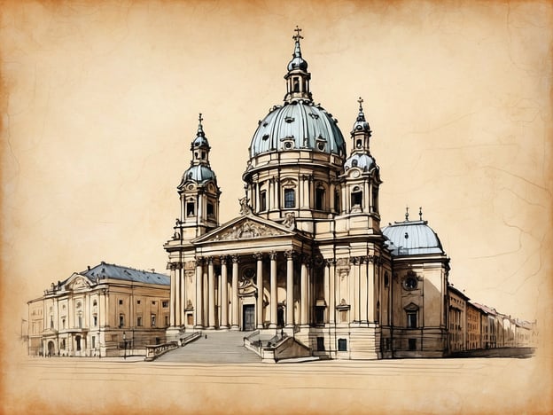 Auf dem Bild ist die Theatinerkirche in München zu sehen, ein beeindruckendes Beispiel barocker Architektur. Die Kirche wurde im 17. Jahrhundert erbaut und ist bekannt für ihre prächtigen Säulen und die markante Kuppel. Der Bau wurde von dem italienischen Architekten Giovanni Battista Vignola entworfen und wurde zwischen 1663 und 1690 fertiggestellt. Die Theatinerkirche ist nicht nur ein bedeutendes religiöses Gebäude, sondern auch ein wichtiger Teil der Münchener Geschichte, da sie das Engagement der damaligen Herrscher für die katholische Kirche widerspiegelt. Sie beherbergt zahlreiche Kunstwerke und ist ein Ort des Gebets sowie ein beliebtes Ziel für Touristen.