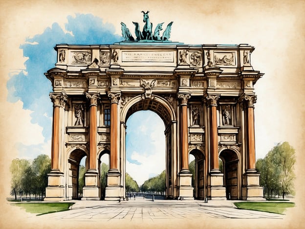 Auf dem Bild ist ein großes, monumentales Bauwerk zu sehen, das an den Siegertor in München erinnert. Das Siegestor, ein Triumphbogen im neoklassizistischen Stil, wurde 1852 errichtet, um die bayerischen Truppen sowie die Siege im ersten und zweiten Schlesischen Krieg zu würdigen. Es symbolisiert den Frieden und den Triumph über die Kriegswirren. Der Arc de Triomphe ist oft mit verschiedenen Skulpturen und Reliefs verziert, die historische Szenen und Allegorien darstellen. Solche Bauwerke sind nicht nur architektonische Meisterwerke, sondern auch bedeutende kulturelle Symbole, die die Geschichte und Identität einer Nation widerspiegeln.