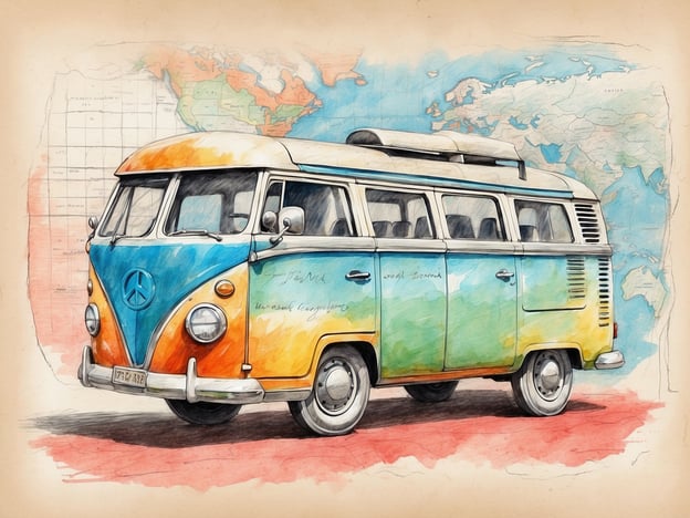 Auf dem Bild ist ein bunt gestalteter VW-Bus zu sehen, vor einer Weltkarte. Dieses Fahrzeug weckt das Gefühl von Freiheit und Abenteuer, ideal für Reisen. Um optimalen Reiseschutz zu gewährleisten, wäre es ratsam, folgende Versicherungslösungen zu berücksichtigen:

1. **Reiserücktrittsversicherung**: Schützt vor finanziellen Verlusten, falls Sie Ihre Reise kurzfristig absagen müssen.

2. **Reise-Krankenversicherung**: Deckt medizinische Kosten im Ausland, die oft sehr hoch sein können.

3. **Reisegepäckversicherung**: Bietet Schutz bei Verlust, Diebstahl oder Beschädigung des Gepäcks.

4. **Unfallversicherung**: Deckt unvorhergesehene Ereignisse während Ihrer Reise ab.

Eine sorgfältige Planung und der Abschluss geeigneter Versicherungen sorgen dafür, dass Sie unbeschwert reisen können.