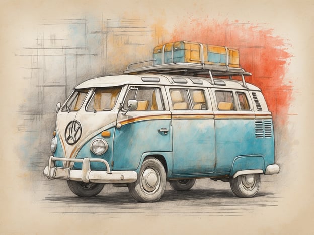 Auf dem Bild ist ein stylischer VW-Bus zu sehen, der wahrscheinlich für Reisen genutzt wird. Dieser Bus könnte ideal für einen Roadtrip sein, und dabei wäre ein Reisekomplettschutz von Vorteil. 

Die Leistungen des Reisekomplettschutzes umfassen in der Regel:

1. **Reiserücktrittsversicherung**: Absicherung gegen Stornokosten, wenn die Reise aus unvorhergesehenen Gründen nicht angetreten werden kann.
2. **Reiseabbruchversicherung**: Schutz, falls die Reise vorzeitig abgebrochen werden muss.
3. **Krankenversicherung im Ausland**: Deckt medizinische Kosten bei Krankheit oder Unfall während der Reise.
4. **Gepäckversicherung**: Schutz gegen Verlust oder Beschädigung des Reisegepäcks.
5. **Haftpflichtversicherung**: Deckt Schäden ab, die während der Reise Dritten zugefügt werden.

Insgesamt bietet der Reisekomplettschutz Sicherheit und Unterstützung für eine unbeschwerte Reise.