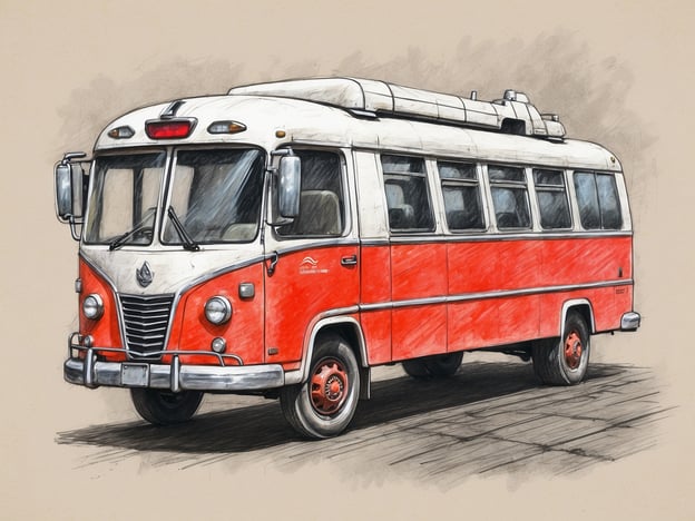 Auf dem Bild ist ein Bus zu sehen, der rot und weiß lackiert ist. Dieser Oldtimer-Bus könnte für verschiedene Zwecke genutzt werden, einschließlich Transport oder als mobile Einheit für Notfälle. In Bezug auf Sicherheit und Notfallvorsorge sollte ein solches Fahrzeug stets gut gewartet und mit der notwendigen Notfallausstattung ausgestattet sein, um im Falle eines Einsatzes schnell reagieren zu können. Wichtig wäre auch, dass die Fahrgäste über Sicherheitsvorkehrungen informiert sind und regelmäßig Notfallübungen durchgeführt werden.