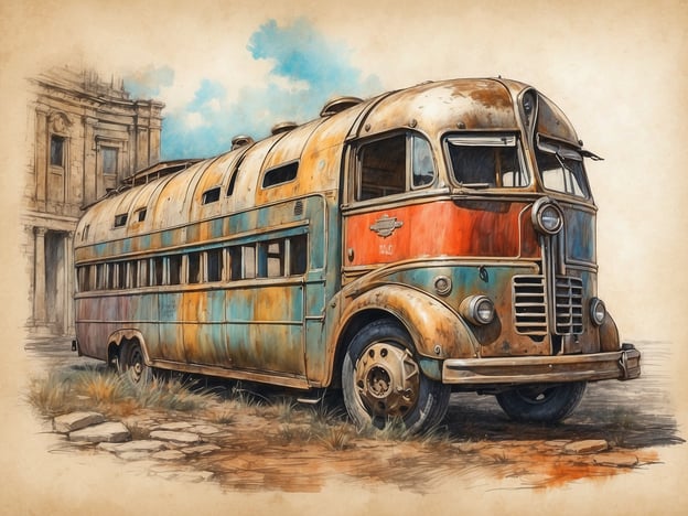 Auf dem Bild ist ein nostalgischer, verrosteter Bus zu sehen, der in einem verlassenen und verwitterten Umfeld steht. Diese Szene verkörpert die Faszination von Lost Places: Orte, die einst lebendig waren und Geschichten erzählen. Der Bus, mit seiner auffälligen Farbgebung und dem Alter, spiegelt eine vergangene Zeit wider und regt die Vorstellungskraft an. Man fragt sich, welche Reisen er unternommen hat und welche Geschichten sich um ihn ranken. Umgeben von wildem Gras und alten Steinen zeigt er, wie die Natur langsam das Überhand nimmt und Menschliches wieder in den Hintergrund drängt. Solche Orte laden zum Entdecken und Verweilen ein, während sie gleichzeitig ein Gefühl von Melancholie und Vergänglichkeit vermitteln.