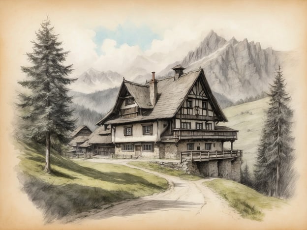 Auf dem Bild ist ein typisches Schwarzwaldhaus zu sehen, das die traditionelle Architektur der Region widerspiegelt. Die Kombination aus Holz und Stein, das steile Dach sowie die Balkone sind charakteristisch für die Bauweise im Schwarzwald, die oft in den Alpenregionen vorkommt. 

Historisch gesehen ist der Schwarzwald bekannt für seine dichten Wälder, die seit Jahrhunderten eine bedeutende Rolle in der Holzernte und der Verarbeitung spielen. Die Region war ein Zentrum der Uhrmacherei, besonders für die berühmten Kuckucksuhren. 

Kulturell ist der Schwarzwald reich an Folklore und Traditionen. Feste, Musik und das Kunsthandwerk sind tief verwurzelt im Leben der Menschen. Die Landschaft mit ihren malerischen Hügeln und Tälern, begleitet von der einzigartigen Flora und Fauna, zieht sowohl Touristen als auch Künstler an, die sich von der atemberaubenden Natur inspirieren lassen.