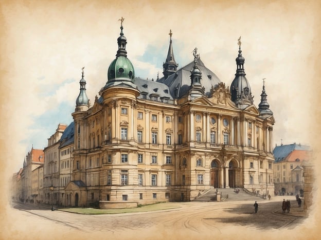 Auf dem Bild ist ein beeindruckendes historisches Gebäude zu sehen, das typisch für die barocke Architektur ist, wie sie in vielen Städten Sachsens zu finden ist, insbesondere in Dresden. In der Geschichte Sachsens spielt die Stadt Dresden eine zentrale Rolle, als sie im 18. Jahrhundert zu einem wichtigen kulturellen und politischen Zentrum der Region wurde. 

Das Gebäude könnte beispielsweise die Königlich Sächsische Bibliothek oder ein anderes bedeutendes Bauwerk in der Altstadt von Dresden sein. Die prächtigen Fassaden und die kunstvollen Details spiegeln die Blütezeit Sachsens wider, die von reichen Handelsaktivitäten und kulturellen Errungenschaften geprägt war. In dieser Epoche wurden viele Monumente und Institutionen errichtet, die bis heute die Identität und Geschichte der Region prägen.