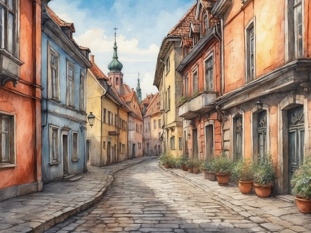 Auf dem Bild ist eine malerische, historische Straße zu sehen, die von bunten, älteren Wohnhäusern gesäumt wird. Diese Art von Architektur erinnert an die Stadt Danzig, die für ihre gut erhaltene Altstadt und ihren einzigartigen Baustil bekannt ist. Die schmalen Gassen und die gepflasterten Straßen laden zu einem Spaziergang ein, während die Pflanzen in Töpfen den Charakter der Stadt unterstreichen. Danzig hat eine reiche Geschichte, geprägt von Handelsbeziehungen und kulturellen Einflüssen, und solche Szenen sind typisch für die stimmungsvolle Atmosphäre, die die Stadt ausstrahlt.