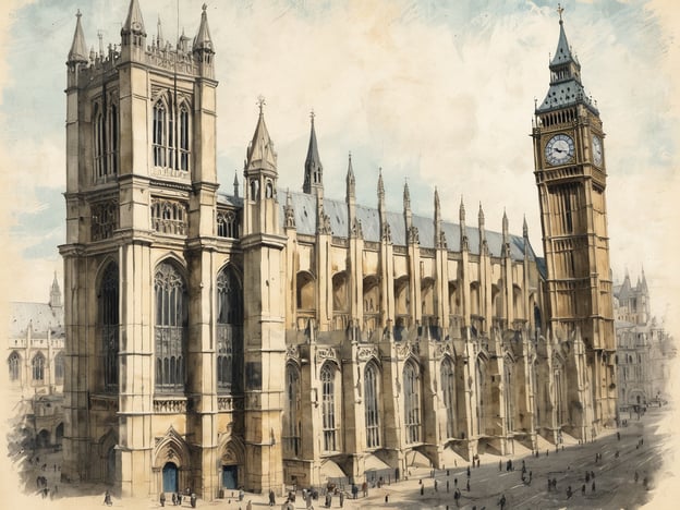 Auf dem Bild ist die beeindruckende Architektur von Westminster zu sehen, insbesondere die Westminster Abbey und der Big Ben. Ein Spaziergang durch das historische Westminster führt vorbei an diesen ikonischen Bauwerken, die tief in der Geschichte Englands verwurzelt sind. Die grandiosen Gotik-Elemente der Abbey und der markante Uhrenturm strahlen majestätische Erhabenheit aus. Solch ein Ort lädt dazu ein, die Geschichte der britischen Monarchie und die architektonischen Meisterwerke zu bewundern.