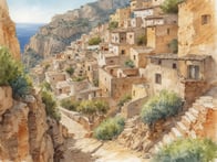 Entdecke die beeindruckende Landschaft von Banyalbufar: Steile Klippen und traditionelle Terrassenkulturen auf Mallorca.