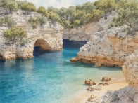 Ein Juwel im Südosten Mallorcas: Die zauberhafte Cala Llombards am Mittelmeer.