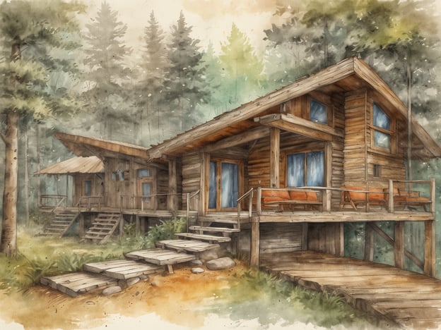 Auf dem Bild sind zwei gemütliche Holzchalets zu sehen, eingebettet in eine ruhige Waldlandschaft. Die Chalets sind großzügig mit Fenstern ausgestattet und verfügen über eine einladende Terrasse.

Für Naturliebhaber empfehle ich folgende Unterkünfte:

1. **Ökohotels im Schwarzwald**: Fangt die Schönheit der Natur ein und bieten nachhaltige Unterkünfte, oft mit einem Fokus auf lokale Materialien.

2. **Hütten im Allgäu**: Abgeschiedene Hütten, umgeben von Bergen, ideal für Wanderungen und Naturerlebnisse.

3. **Baumhäuser im Harz**: Einzigartige Aufenthalte in Baumhäusern, die einen direkten Zugang zur Natur und Abenteuer bieten.

4. **Ferienwohnungen am Bodensee**: Schöne Ausblicke auf den See und die Möglichkeit, die umliegenden Naturparks zu erkunden.

Diese Optionen kombinieren Komfort mit der Möglichkeit, die Natur hautnah zu erleben.