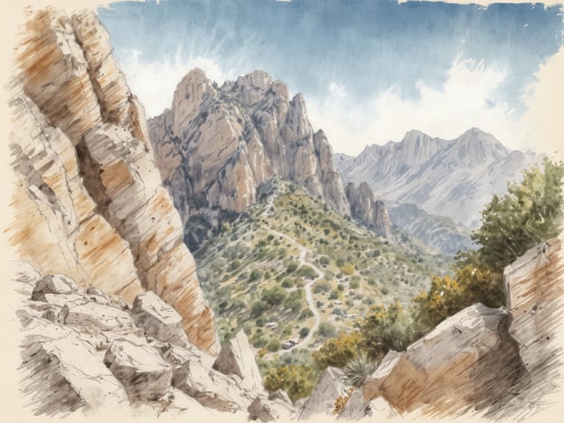 Auf dem Bild ist die raue Schönheit des Tramuntana-Gebirges zu sehen. Die beeindruckenden Felsformationen erheben sich majestätisch über die grüne Landschaft, während die sanften Hügel und der klare Himmel eine friedliche Atmosphäre schaffen. Die Details der Steine und die sanften Farben verleihen der Szene eine malerische Qualität, die die natürliche Schönheit der Region widerspiegelt.