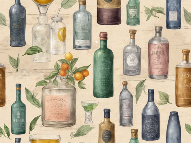 Auf dem Bild sind verschiedene Flaschen und Gläser zu sehen, die alle den Anschein von Gin-Flaschen und Zutaten für Cocktails haben. Einige bekannte lokale Gin-Marken, die in diesem Kontext erwähnt werden könnten, sind:

- **Monkey 47**: Ein beliebter deutscher Gin aus dem Schwarzwald, der für seine komplexe Aromenvielfalt bekannt ist.
- **Windspiel**: Ein hochwertiger Gin, der in der Region rund um die Vulkaneifel destilliert wird.
- **Gin Sul**: Ein Gin aus Hamburg, der mit einer besonderen Mischung aus botanicals und mediterranen Zutaten hergestellt wird.

Die Darstellung könnte eine Kombination aus verschiedenen Sorten und Stilen von Gin und Cocktail-Zutaten sein.