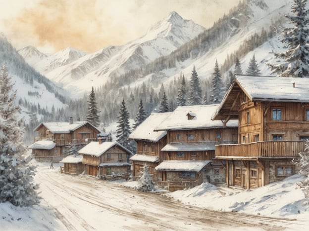 Auf dem Bild sind traditionelle Holzhäuser in einer winterlichen Berglandschaft zu sehen. Diese Art von Architektur spiegelt die alpine Bauweise wider, die typisch für Regionen wie St. Anton am Arlberg ist. 

Die Geschichte von St. Anton reicht bis ins 19. Jahrhundert zurück, als es als verschlafenes Dorf bekannt war. Mit der Entwicklung des Skitourismus in den 1920er Jahren begann der Ort, sich zu einem der führenden Skigebiete Europas zu entwickeln. Der charmante, rustikale Stil der Gebäude, wie auf dem Bild zu sehen, trägt zur idyllischen Atmosphäre bei, die Besucher anzieht. Heute ist St. Anton nicht nur für seine Pisten bekannt, sondern auch für seine lebhafte Après-Ski-Kultur und die atemberaubende Naturkulisse.