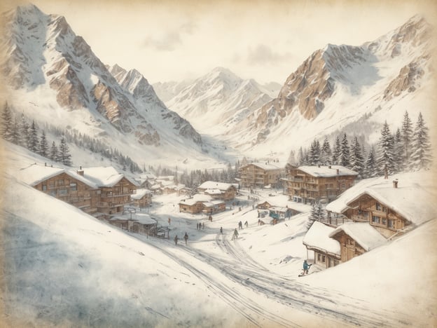 Auf dem Bild ist eine winterliche Landschaft mit schneebedeckten Bergen und einem kleinen Dorf zu sehen. Die Szene zeigt gemütliche Holzhäuser, die von Schnee umgeben sind, sowie einige Menschen, die draußen aktiv sind, möglicherweise beim Skifahren oder Spazieren.

In Ischgl, einem beliebten Skigebiet, gibt es erstklassige Skimöglichkeiten. Die Region bietet eine Vielzahl von Pisten für alle Schwierigkeitsgrade, moderne Liftanlagen und attraktives Après-Ski. Ischgl ist bekannt für seine hervorragenden Bedingungen und das beeindruckende Panorama der umliegenden Alpen.