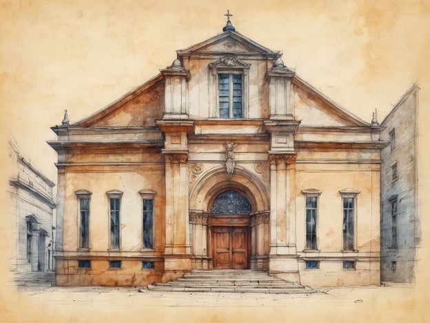 Auf dem Bild ist eine beeindruckende Fassade eines historischen Gebäudes zu sehen, das möglicherweise eine Kirche oder ein ehemaliges Kloster ist. In Mattersburg gibt es kulturelle Highlights wie die Stadtpfarrkirche und das Schloss Mattersburg, die beide mit einer reichen Geschichte und schöner Architektur verbunden sind. Diese Orte sind wichtige Zeugen der lokalen Kultur und Geschichte, die Besucher anziehen und das Erbe der Region widerspiegeln. Die architektonischen Details der Fassade könnten Ähnlichkeiten mit den prachtvollen Gebäuden in Mattersburg aufweisen.