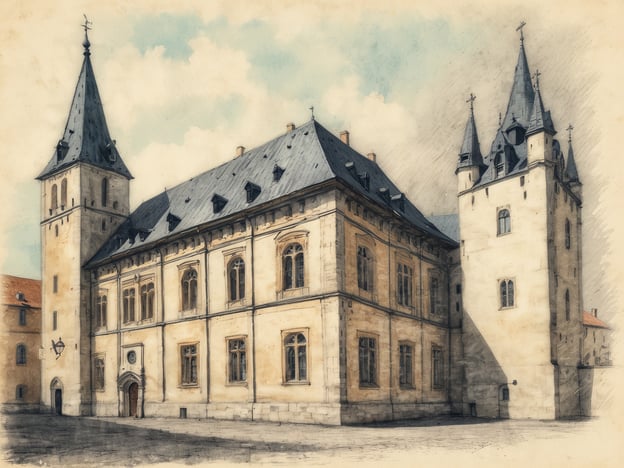 Auf dem Bild könnte das Rathaus von Wels zu sehen sein, das mit seinen markanten Türmen und der beeindruckenden Architektur ein bekanntes Wahrzeichen der Stadt ist. Es zeugt von der historischen Bedeutung und dem kulturellen Erbe von Wels. Die detailreiche Fassade und die gotischen Elemente sind typisch für viele Gebäude in der Region.