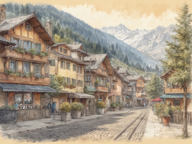 Auf dem Bild ist eine malerische Straße in einem alpinen Dorf mit charmanten, traditionell gestalteten Häusern zu sehen. Die Gebäude sind mit blühenden Fensterkästen geschmückt und zeigen eine harmonische Farbgebung, die das lebendige Dorfambiente unterstreicht. Im Hintergrund ragen majestätische Berge mit schneebedeckten Gipfeln empor.

In der Geschichte von Bad Gastein wird deutlich, dass dieser Ort für seine heilenden Thermalquellen bekannt ist. Im 19. Jahrhundert entwickelte sich Bad Gastein zu einem beliebten Kurort für wohlhabende Gäste, die die entspannende Atmosphäre und die eindrucksvolle Natur schätzten. Die eindrucksvolle Architektur und die Lage in den Alpen machen Bad Gastein zu einem einzigartigen Ziel, das sowohl für Erholungssuchende als auch für Naturliebhaber ansprechend ist. Die Szene im Bild spiegelt die Schönheit und den Charme wider, der Bad Gastein heute noch auszeichnet.