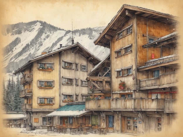 Auf dem Bild sind mehrere gemütliche Holzgebäude zu sehen, die typisch für alpine Regionen sind. Diese Art von Architektur ist in Obertauern verbreitet und spiegelt die traditionelle Bauweise wider. In der Gegend gibt es zahlreiche Unterkünfte, wie Chalets und Hotels, die sowohl Komfort als auch rustikalen Charme bieten. 

Die Umgebung, die von schneebedeckten Bergen und dichten Wäldern geprägt ist, macht Obertauern zu einem beliebten Ziel für Wintersportler. In der Gastronomie der Region findet man eine Vielfalt an Restaurants und Hütten, die lokale Spezialitäten wie Tiroler Speckplatten, Kaiserschmarrn oder deftige Suppen anbieten. Hier können Gäste den Tag nach dem Skifahren gemütlich ausklingen lassen.