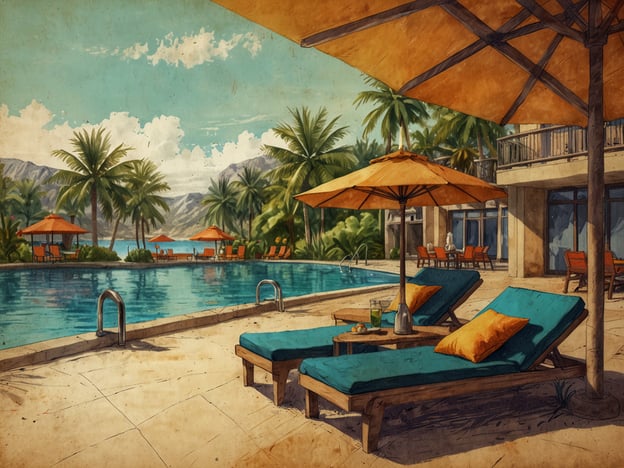 Auf dem Bild ist eine entspannende Poollandschaft in einem tropischen Resort zu sehen. Es gibt Liegen mit Sonnenschirmen, Palmen und einen klaren Pool im Vordergrund sowie einen Blick auf ein weiteres Gebäude des Resorts im Hintergrund.

Ein All-Inclusive-Urlaub ist eine Urlaubsform, bei der die Kosten für Unterkunft, Verpflegung, Getränke und oft auch weitere Dienstleistungen wie Freizeitaktivitäten und Unterhaltung in einem Gesamtpreis enthalten sind. Dies ermöglicht Reisenden, sich um nichts Gedanken zu machen und die Annehmlichkeiten ohne zusätzliche Kosten zu genießen.