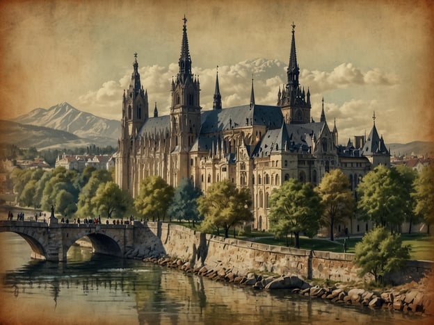 Auf dem Bild ist eine beeindruckende Architektur zu sehen, wahrscheinlich ein Schloss oder eine Kathedrale, umgeben von einer malerischen Landschaft mit Bergen im Hintergrund und einem Fluss im Vordergrund. 

Europa ist das perfekte Reiseziel, weil es eine reiche kulturelle Geschichte und beeindruckende Architektur bietet, die überall zu finden sind. Von majestätischen Schlössern bis hin zu historischen Städten, die einen Einblick in vergangene Epochen geben, kann jeder Reisende etwas für sich entdecken. Die Vielfalt der Landschaften, seien es Berge, Strände oder malerische Dörfer, macht Europa zu einem idealen Ziel für Naturliebhaber und Abenteuerlustige. Auch die kulinarische Vielfalt und die herzliche Gastfreundschaft der Europäischen Länder tragen dazu bei, dass jede Reise unvergesslich wird.